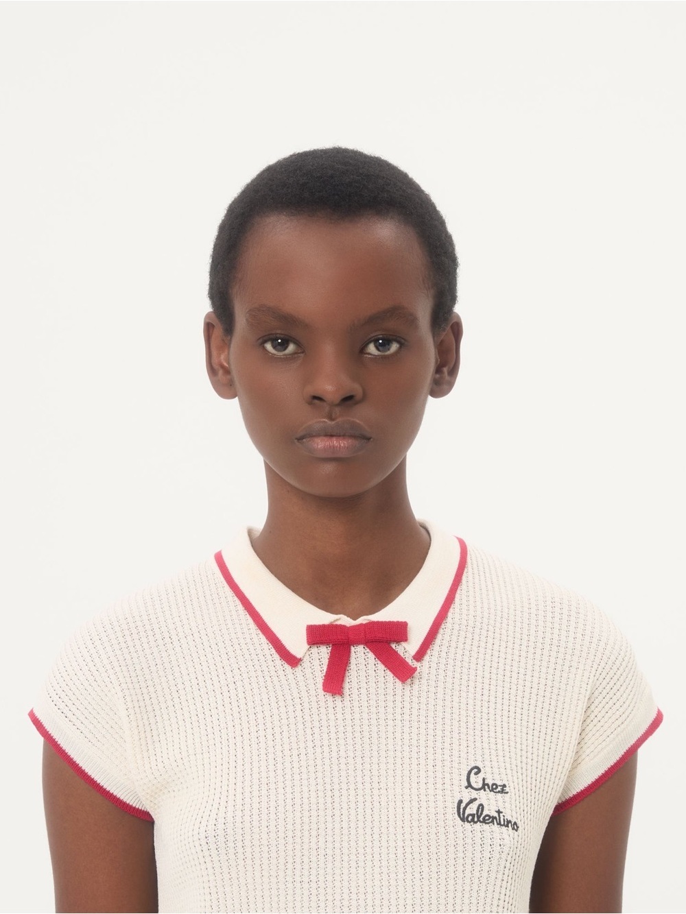 Valentino Garavani Chez Valentino Cotton Bow Knit Top XS NWT Italy - Picture 4 of 13